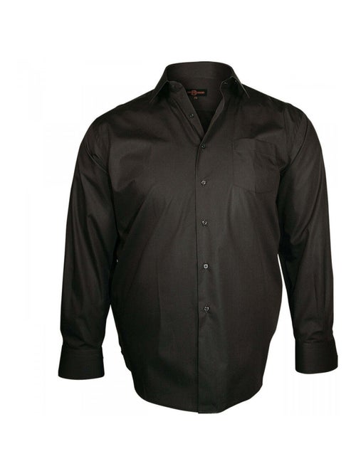 Chemise homme grande taille col italien coupe droite TRENDY Doublissimo Marron , 45,46 2XL - Kiabi