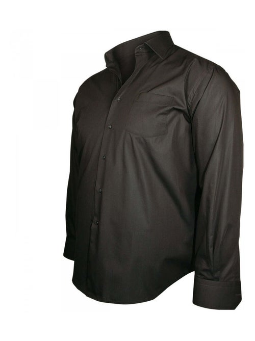 Chemise homme grande taille col italien coupe droite TRENDY Doublissimo Marron , 45,46 2XL - Kiabi