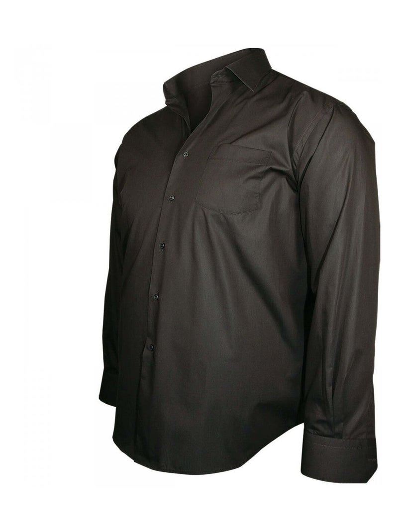 Chemise homme grande taille col italien coupe droite TRENDY Doublissimo Marron , 45,46 2XL Marron - Kiabi