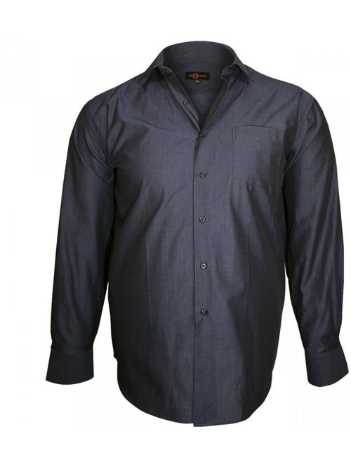 Chemise homme grande taille col italien coupe droite TRENDY Doublissimo - Kiabi