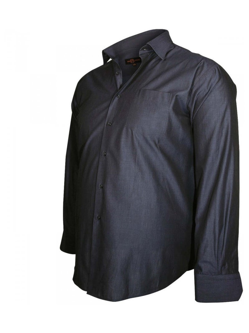 Chemise homme grande taille col italien coupe droite TRENDY Doublissimo Marron - Kiabi