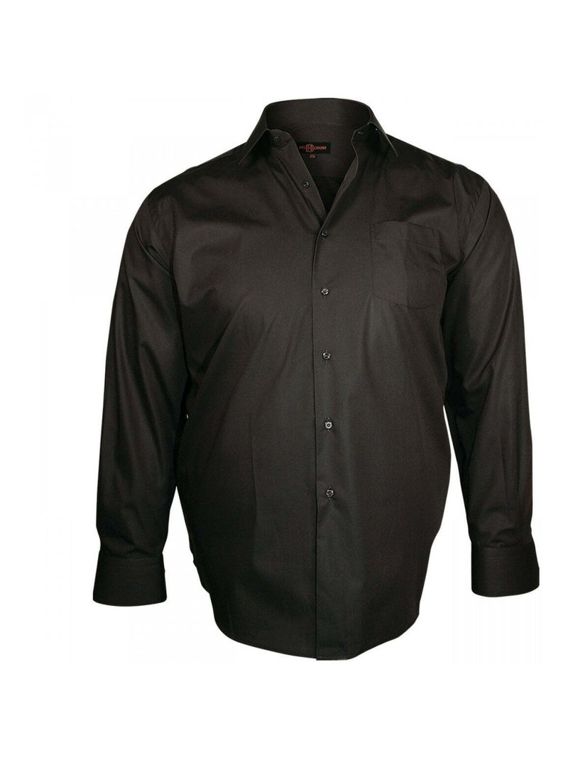 Chemise homme grande taille col italien coupe droite TRENDY Doublissimo Marron - Kiabi
