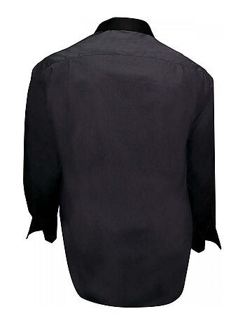 Chemise homme grande taille col noir coupe droite BUSINESS2 Doublissimo Noir , 45,46 2XL