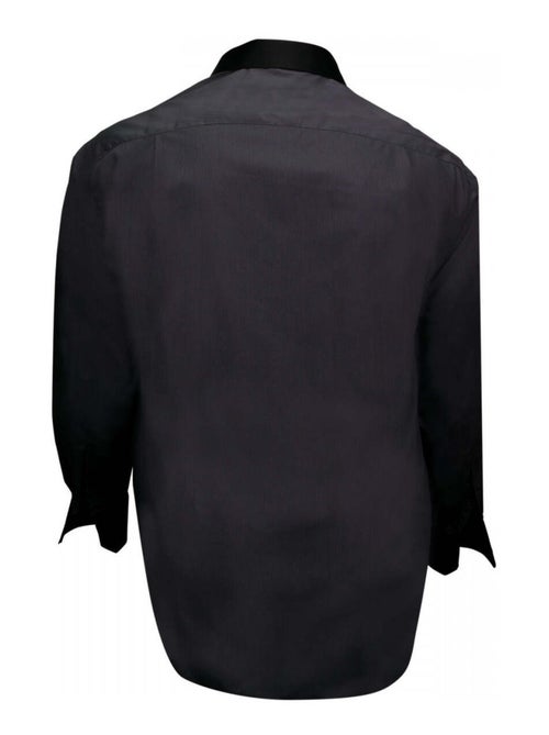 Chemise homme grande taille col noir coupe droite BUSINESS2 Doublissimo Noir , 45,46 2XL - Kiabi