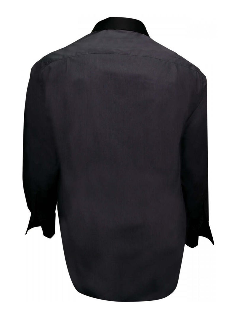Chemise homme grande taille col noir coupe droite BUSINESS2 Doublissimo Noir , 47,48 3XL Noir - Kiabi