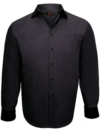 Chemise homme grande taille col noir coupe droite BUSINESS2 Doublissimo Noir , 49,50 4XL