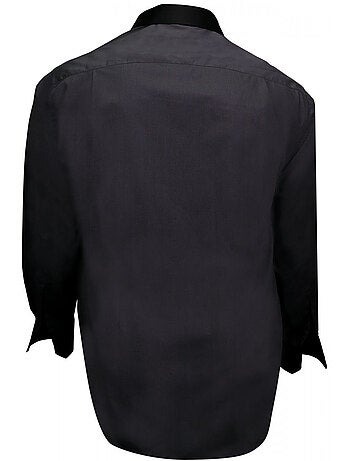 Chemise homme grande taille col noir coupe droite BUSINESS2 Doublissimo Noir , 49,50 4XL