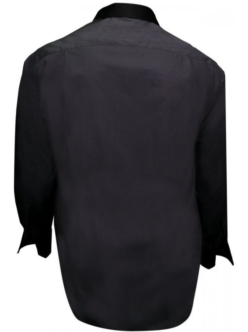 Chemise homme grande taille col noir coupe droite BUSINESS2 Doublissimo Noir , 49,50 4XL - Kiabi