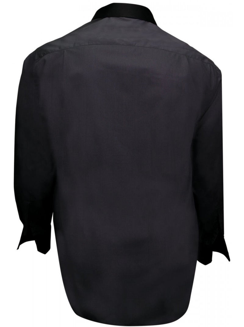 Chemise homme grande taille col noir coupe droite BUSINESS2 Doublissimo Noir , 49,50 4XL Noir - Kiabi