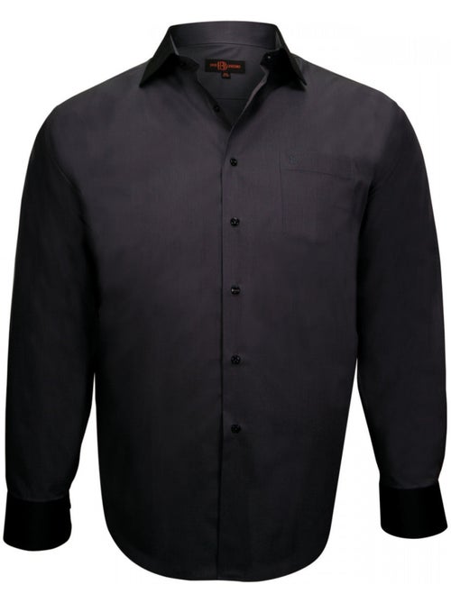 Chemise homme grande taille col noir coupe droite BUSINESS2 Doublissimo - Kiabi Chemise homme grande taille col noir coupe droite BUSINESS2 Doublissimo - Kiabi