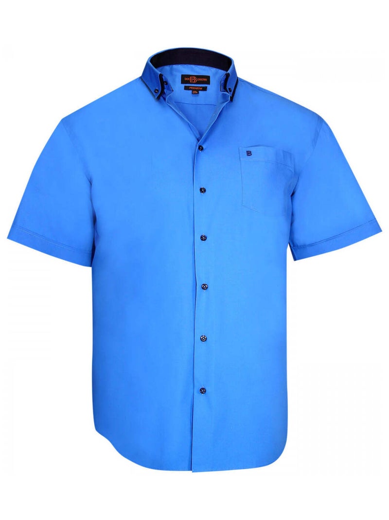 Chemise homme grande taille double col coupe droite LAGOS Doublissimo Bleu , 47,48 3XL Bleu - Kiabi