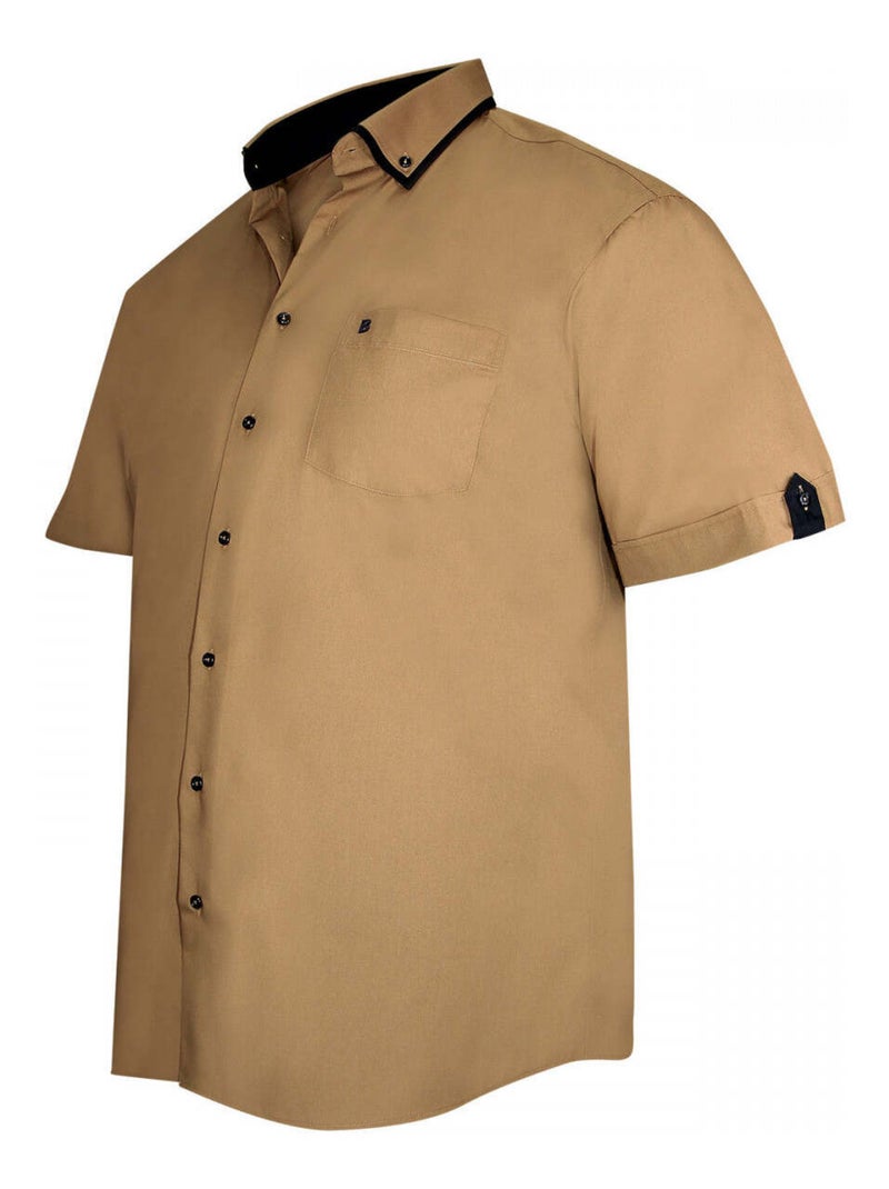 Chemise homme grande taille double col coupe droite LAGOS Doublissimo Bleu - Kiabi