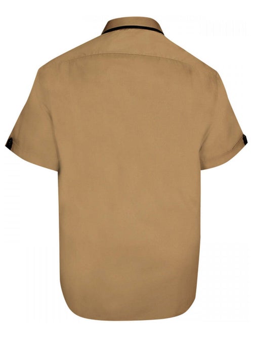 Chemise homme grande taille double col coupe droite LAGOS Doublissimo Marron , 45,46 2XL - Kiabi