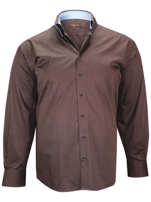 Chemise homme grande taille double col coupe droite TASCOLI Doublissimo Bleu , 45,46 2XL - Kiabi