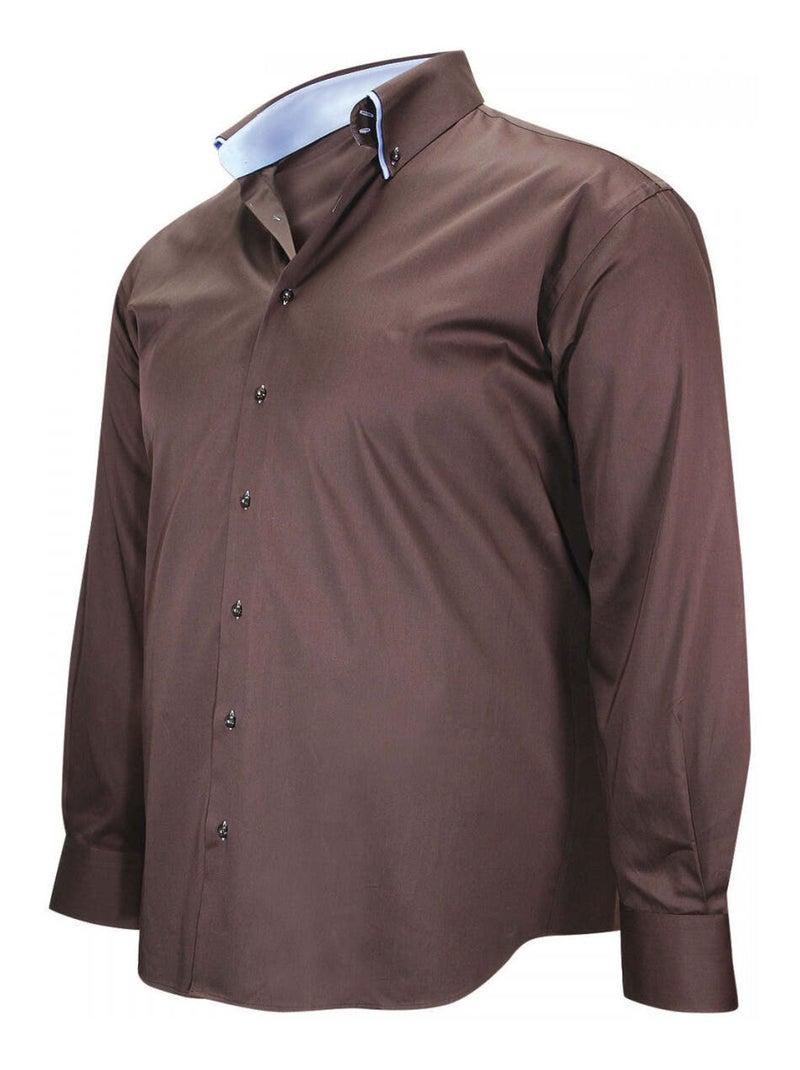 Chemise homme grande taille double col coupe droite TASCOLI Doublissimo Bleu , 45,46 2XL Bleu - Kiabi