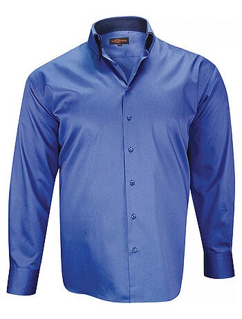Chemise homme grande taille double col coupe droite TASCOLI Doublissimo Bleu , 45,46 2XL