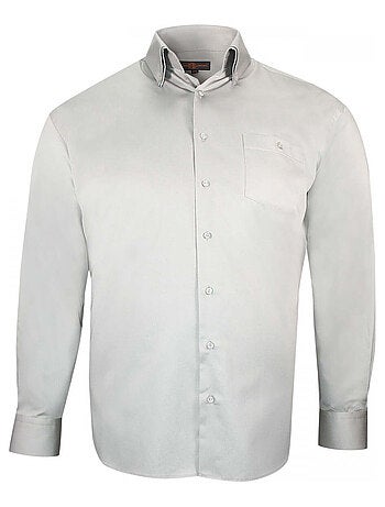Chemise homme grande taille double col repassage facile coupe droite COLBUNI Doublissimo