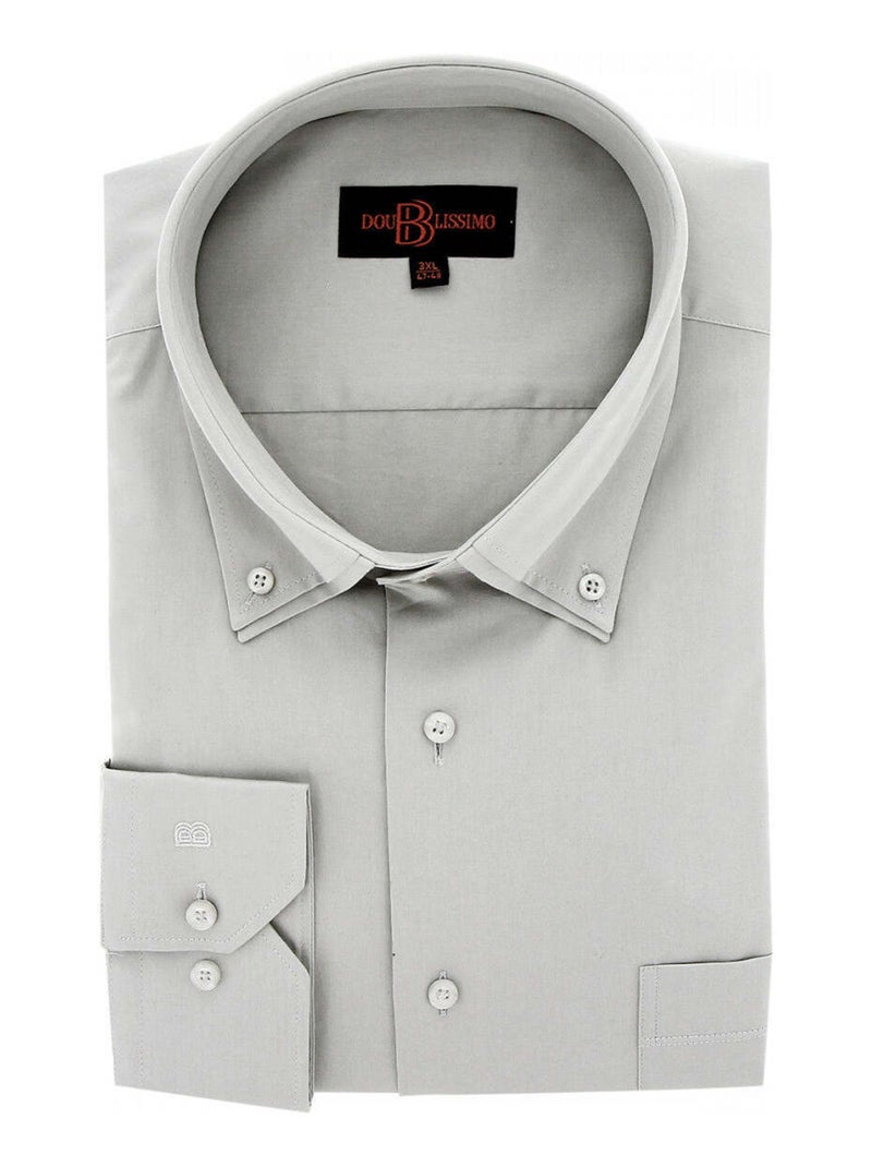 Chemise homme grande taille double col repassage facile coupe droite COLBUNI Doublissimo Vert - Kiabi