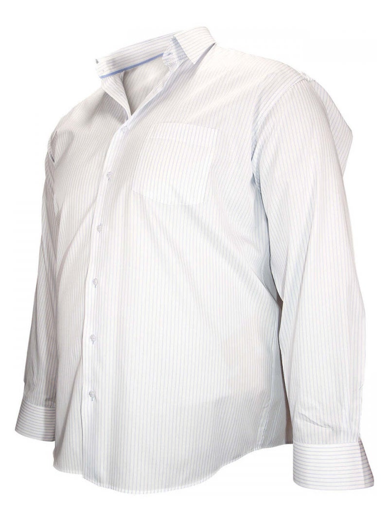 Chemise homme grande taille double fil 120,2 coupe droite BRISTOL Doublissimo Bleu - Kiabi