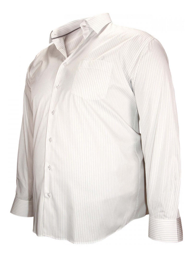 Chemise homme grande taille double fil 120,2 coupe droite BRISTOL Doublissimo Gris - Kiabi