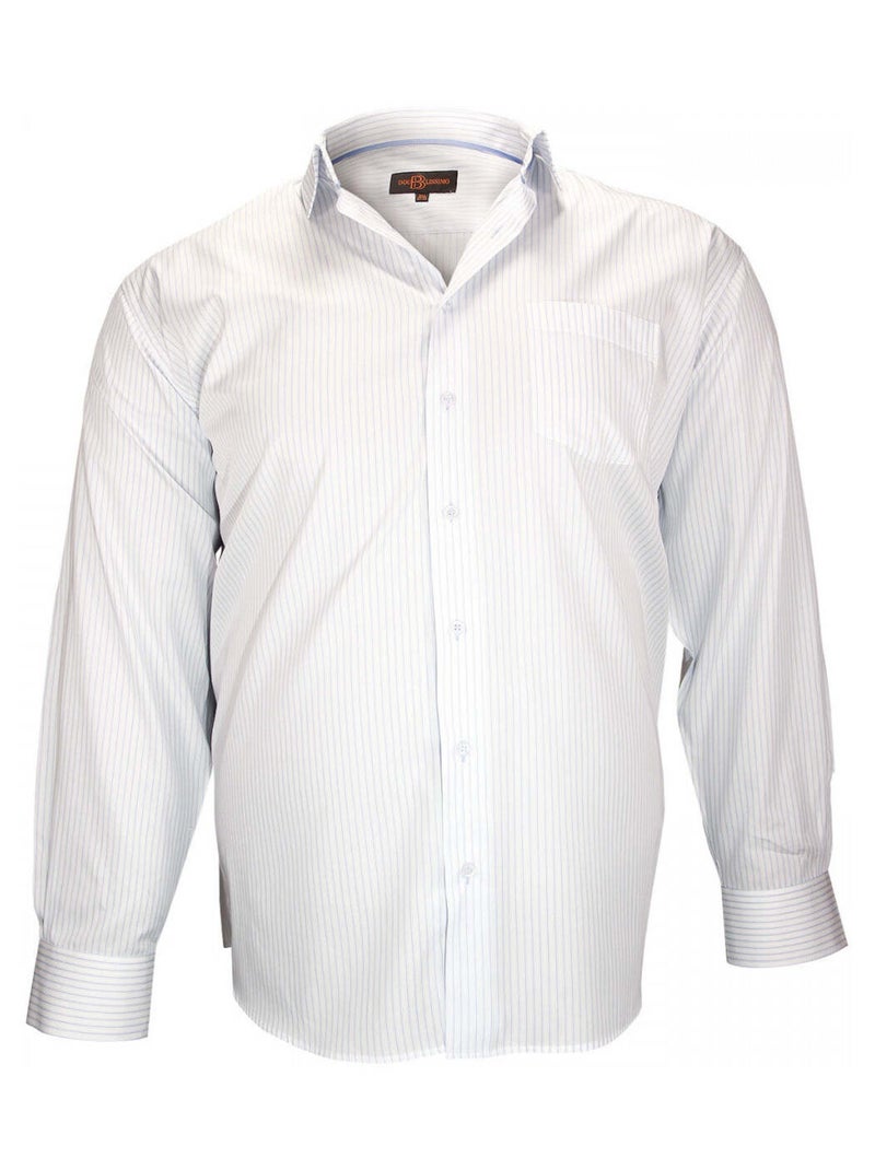 Chemise homme grande taille double fil 120,2 coupe droite BRISTOL Doublissimo Gris - Kiabi