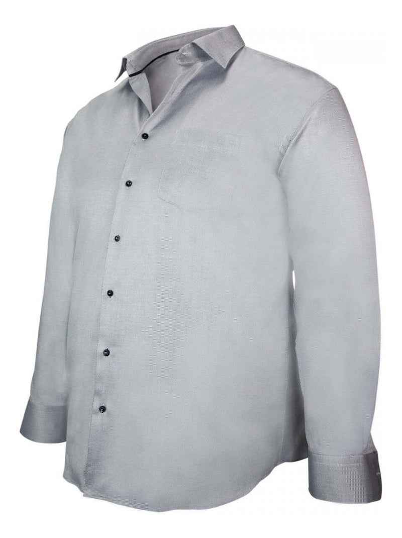 Chemise homme grande taille double fil coupe droite DIAGONAL Doublissimo Gris , 53,54 6XL Gris - Kiabi