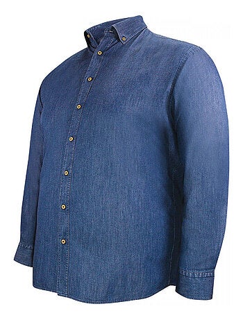 Chemise homme grande taille en jean coupe droite DENIMO Doublissimo Bleu , 51,52 5XL