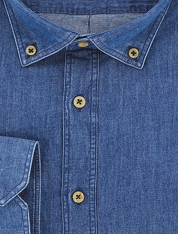 Chemise homme grande taille en jean coupe droite DENIMO Doublissimo Bleu , 51,52 5XL