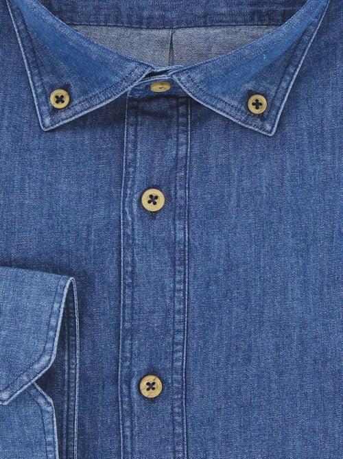 Chemise homme grande taille en jean coupe droite DENIMO Doublissimo Bleu , 51,52 5XL - Kiabi