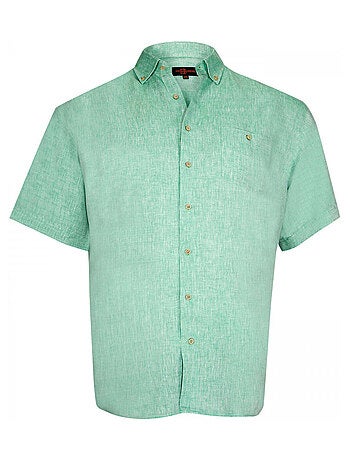 Chemise homme grande taille en lin coupe droite MONTE CARLO Doublissimo Orange , 51,52 5XL