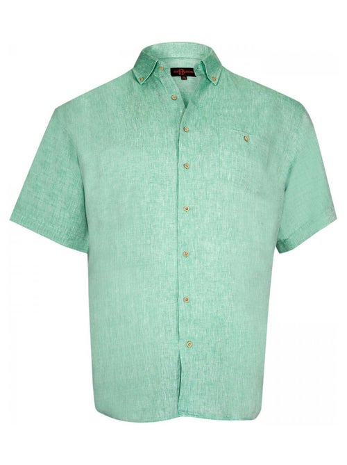 Chemise homme grande taille en lin coupe droite MONTE CARLO Doublissimo Bleu , 47,48 3XL - Kiabi