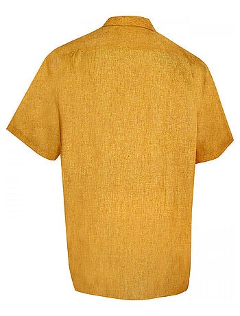 Chemise homme grande taille en lin coupe droite MONTE CARLO Doublissimo Orange , 51,52 5XL