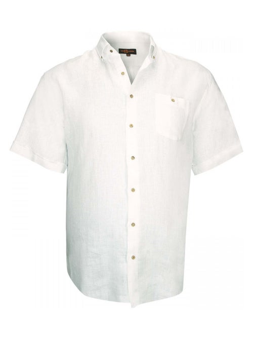 Chemise homme grande taille en lin coupe droite MONTE CARLO Doublissimo Turquoise , 49,50 4XL - Kiabi