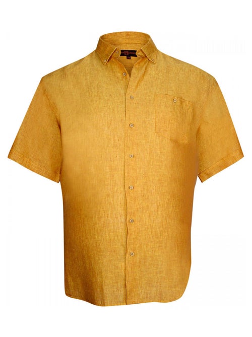 Chemise homme grande taille en lin coupe droite MONTE CARLO Doublissimo Turquoise , 49,50 4XL - Kiabi