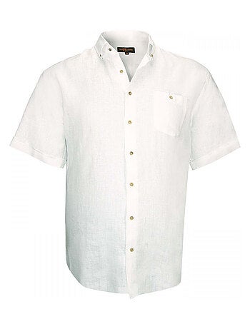 Chemise homme grande taille en lin coupe droite MONTE CARLO Doublissimo Orange , 51,52 5XL