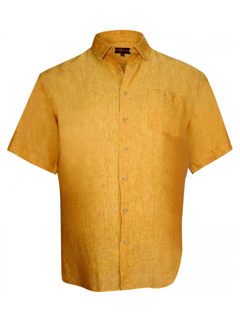 Chemise homme grande taille en lin coupe droite MONTE CARLO Doublissimo Vert , 47,48 3XL Vert - Kiabi