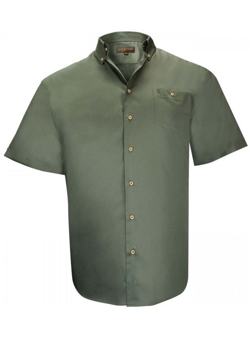 Chemise homme grande taille en popeline coupe droite DUNDEE Doublissimo Vert , 51,52 5XL - Kiabi
