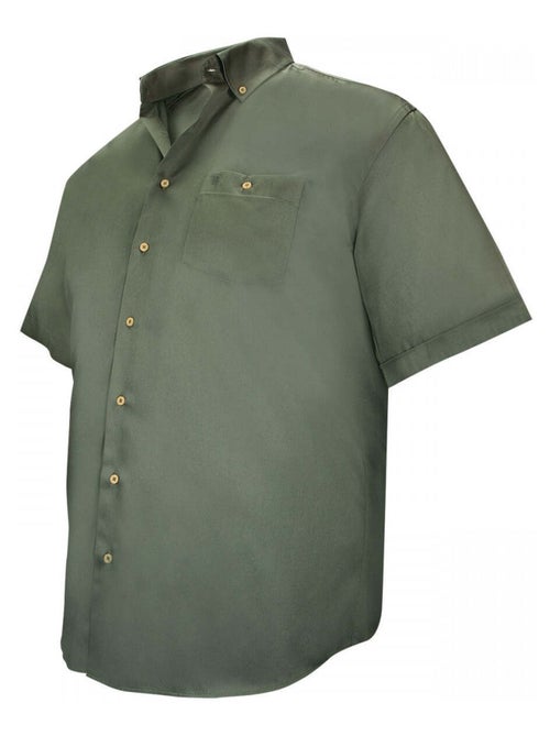 Chemise homme grande taille en popeline coupe droite DUNDEE Doublissimo Vert , 51,52 5XL - Kiabi