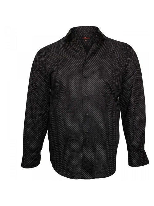Chemise homme grande taille fantaisie coupe droite PRINT Doublissimo Noir , 45,46 2XL - Kiabi
