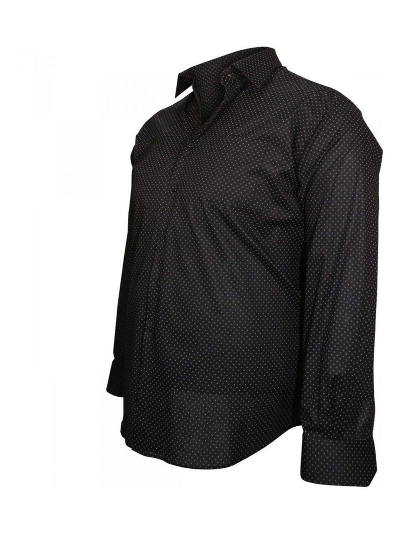 Chemise homme grande taille fantaisie coupe droite PRINT Doublissimo Noir - Kiabi