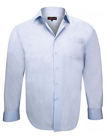Chemise homme grande taille fil à fil coupe droite DANDY Doublissimo Bleu marine , 45,46 2XL