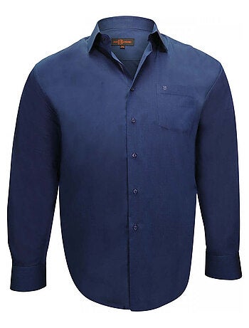 Chemise homme grande taille fil à fil coupe droite DANDY Doublissimo Bleu marine , 45,46 2XL