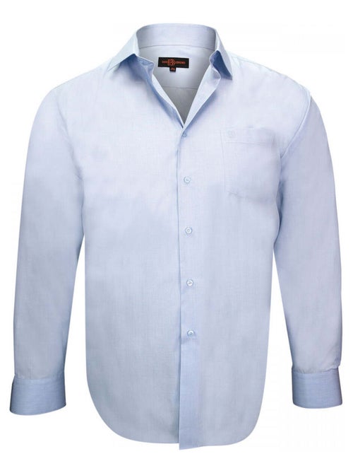 Chemise homme grande taille fil à fil coupe droite DANDY Doublissimo Bleu marine , 45,46 2XL - Kiabi