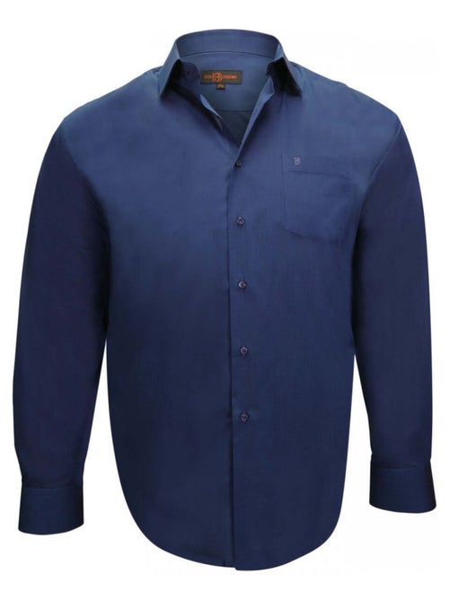 Chemise homme grande taille fil à fil coupe droite DANDY Doublissimo Bleu marine , 45,46 2XL - Kiabi