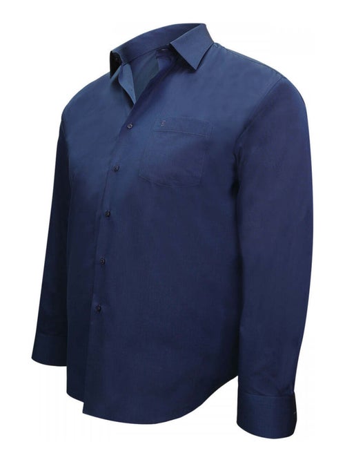 Chemise homme grande taille fil à fil coupe droite DANDY Doublissimo Bleu marine , 45,46 2XL - Kiabi