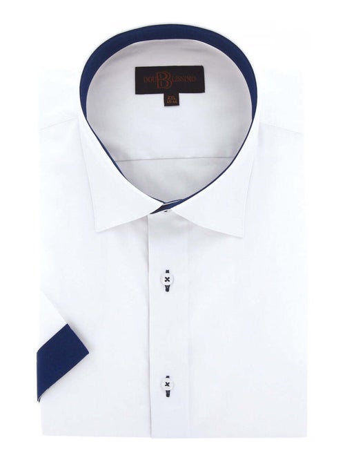 Chemise homme grande taille grande taille à tissu uni contrasté coupe droite RIVERA Doublissimo - Kiabi