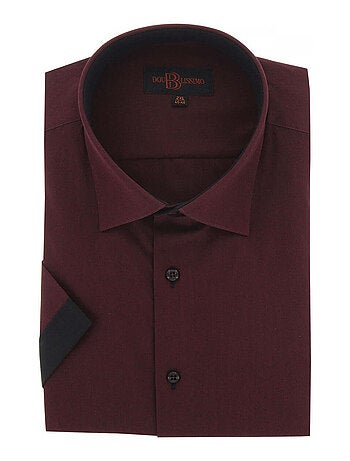 Chemise homme grande taille grande taille à tissu uni contrasté coupe droite ROSSONERO Doublissimo