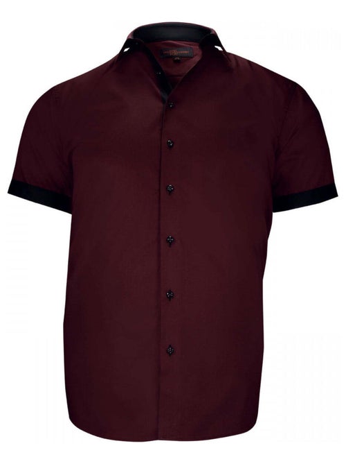 Chemise homme grande taille grande taille à tissu uni contrasté coupe droite ROSSONERO Doublissimo - Kiabi