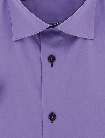 Chemise homme grande taille grande taille à tissu uni contrasté coupe droite VIOSSO Doublissimo