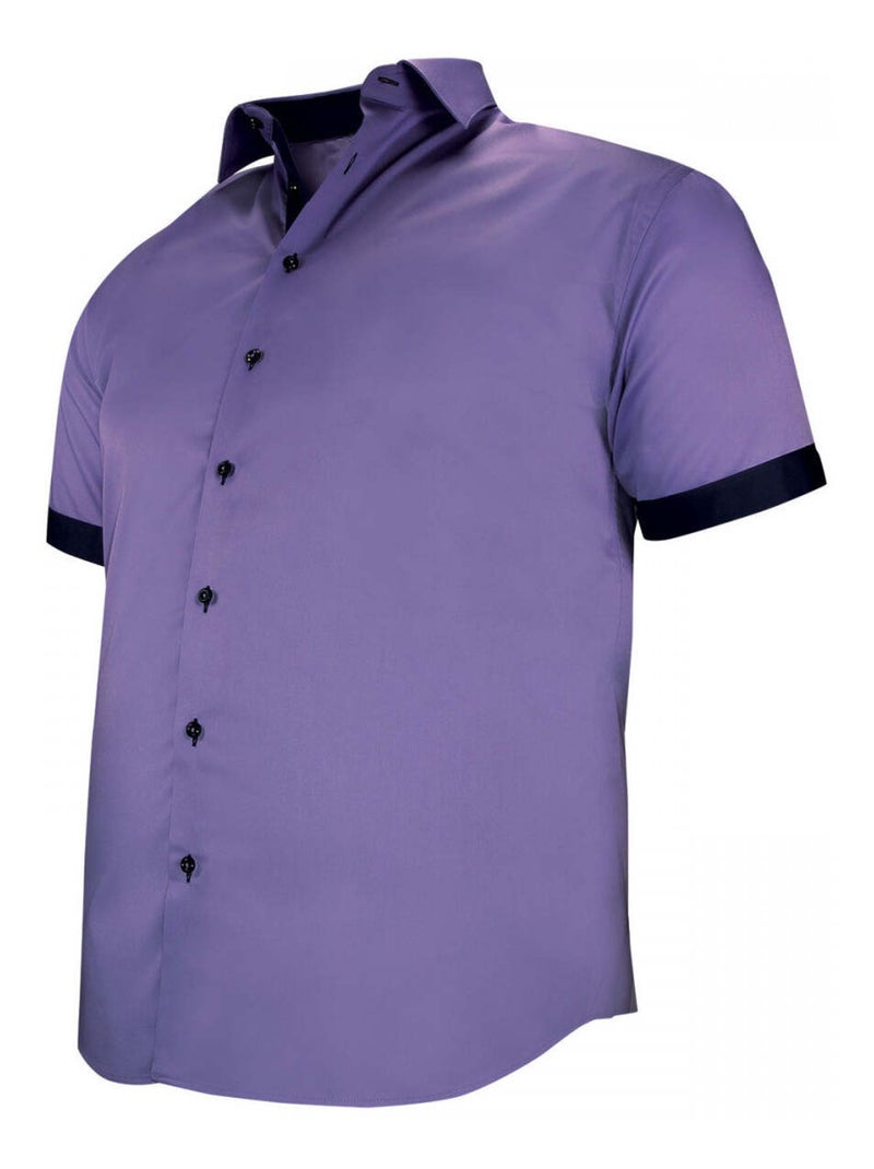 Chemise homme grande taille grande taille à tissu uni contrasté coupe droite VIOSSO Doublissimo Bordeaux - Kiabi